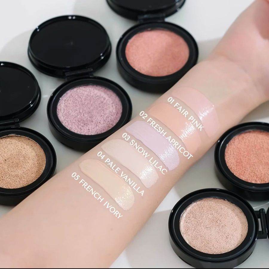 Phấn nước Cushion Kanebo Kate Color & Cover SPF50+ chống nắng, làm đẹp, hộp và lõi.