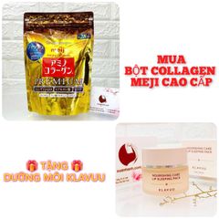 Bột Collagen Meji Amino Premium cao cấp săn chắc và tăng độ đàn hồi da - TẶNG 1 DƯỠNG MÔI KLAVUU