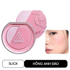Phấn má hồng bắt sáng 3CE Blushlighter, #Slick - hồng anh đào cuốn hút