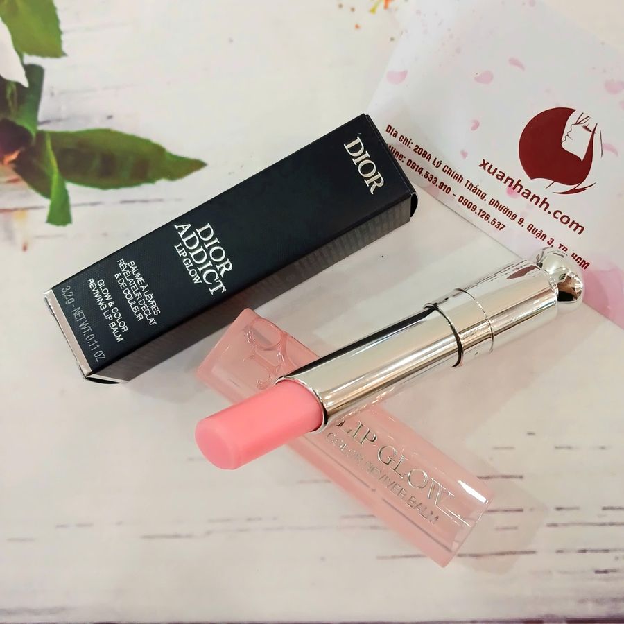 Son dưỡng Dior Addict Lip Glow Pink dưỡng mềm và tăng sắc môi, #001 Pink - hồng xinh.