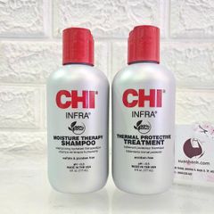 Cặp gội xả CHI INFRA chăm sóc, phục hồi tóc khô yếu, suôn mượt và chắc khỏe - 177ml x 2 chai.