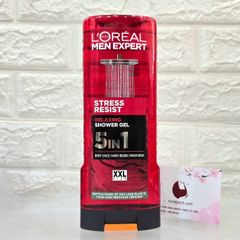 Tắm gội nam L’oreal Men Expert 5in1 Stress Resist thư giãn, giảm stress (màu đỏ) - 400ml