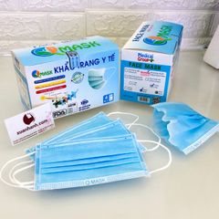 Khẩu trang y tế kháng khuẩn Qmask 4 lớp, chuẩn y khoa, hộp 50 cái - MUA 1 TẶNG 1