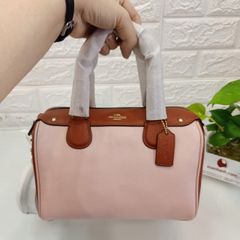 Túi Coach Signature Mini Bennett Crossbody Satchel dạng trống, cổ điển, Pink - TẶNG COMBO HOT
