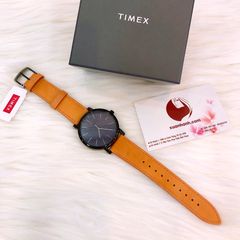 Đồng hồ nam Timex mặt tròn cổ điển, dây cam đẹp, độc, cá tính.