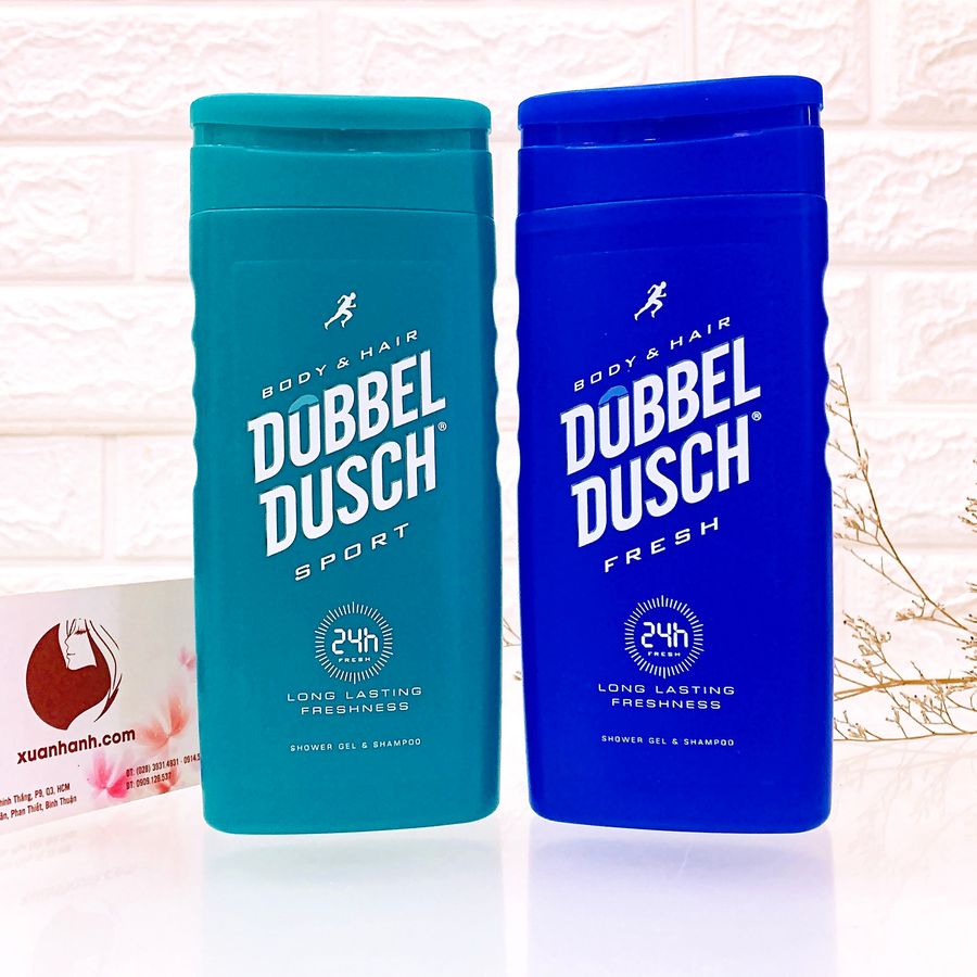 Gel tắm gội nam 2in1 Dobbel Dusch tiện lợi sạch gàu và thơm mát, 250ml.