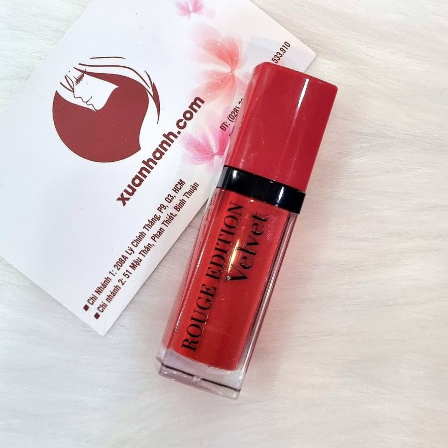 Son Bourjois Rouge Edition Velvet chất kem lì và bám môi, #18 It’s Redding Men đỏ ánh cam