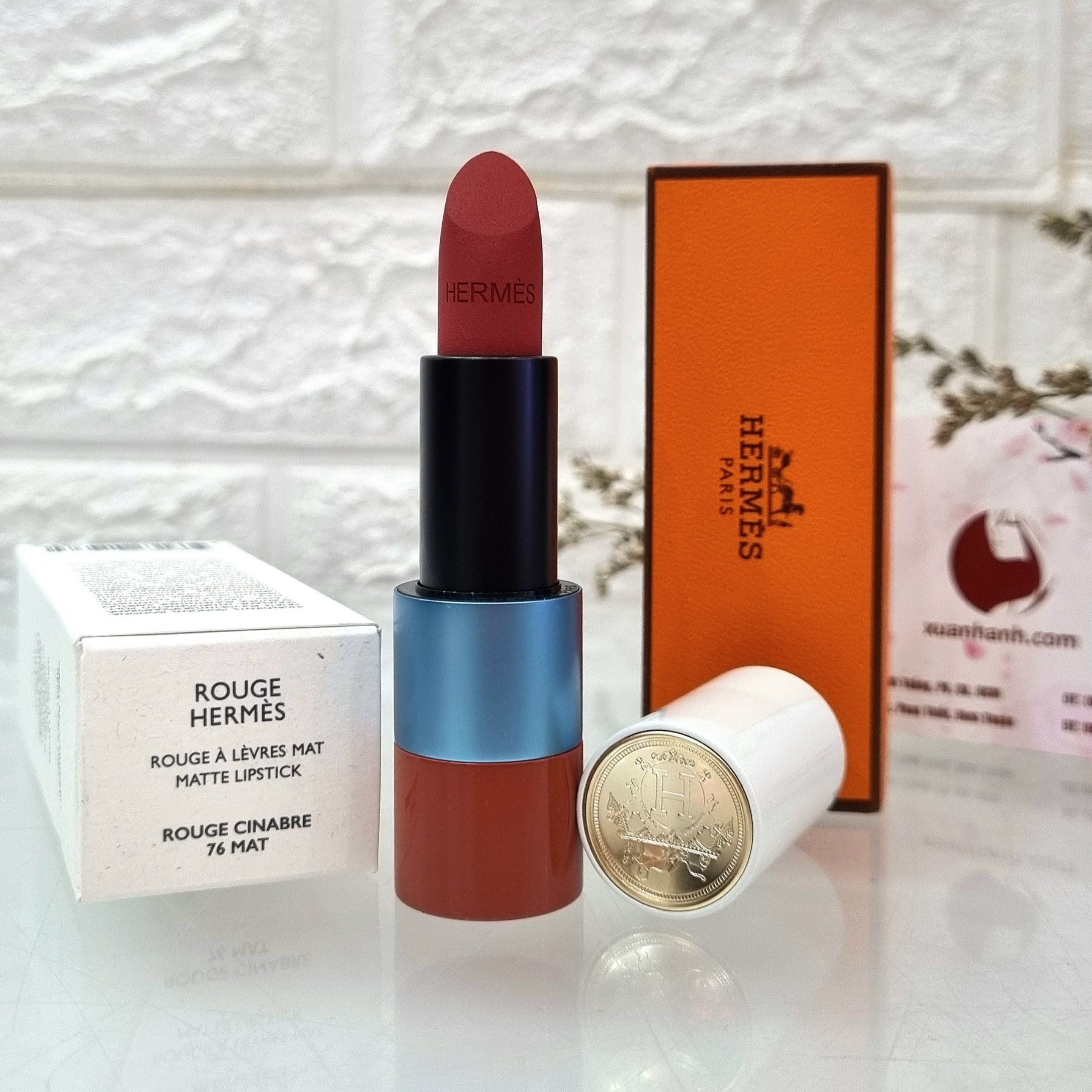 ROUGE HERMÈS ROUGE CINABRE76 MAT3.5g Son Hermes Rouge Matte Lipstick #76 Rouge Cinabre - đỏ đất