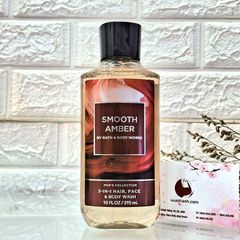 Tắm gội nam 3in1 Hair, Face & Body Wash Smooth Amber hương thơm nam tính, hiện đại, 295ml.