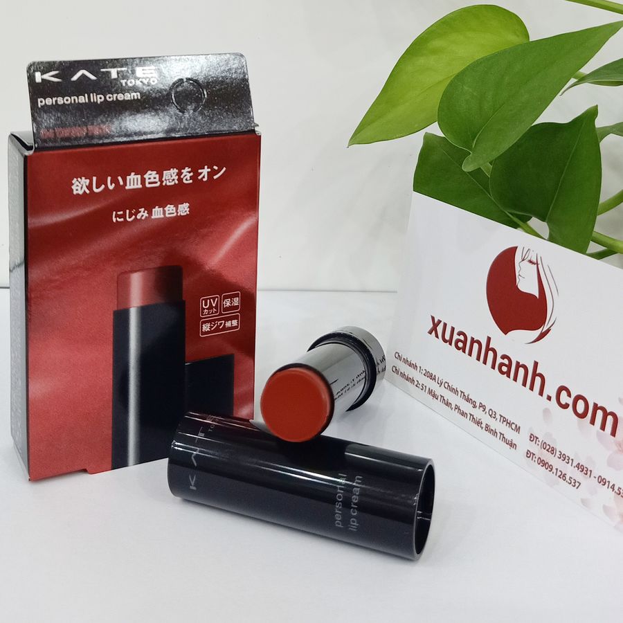 Son dưỡng có màu Kanebo Kate CC Personal Lip Cream SPF11/PA+, #04 Deep Red đỏ đất