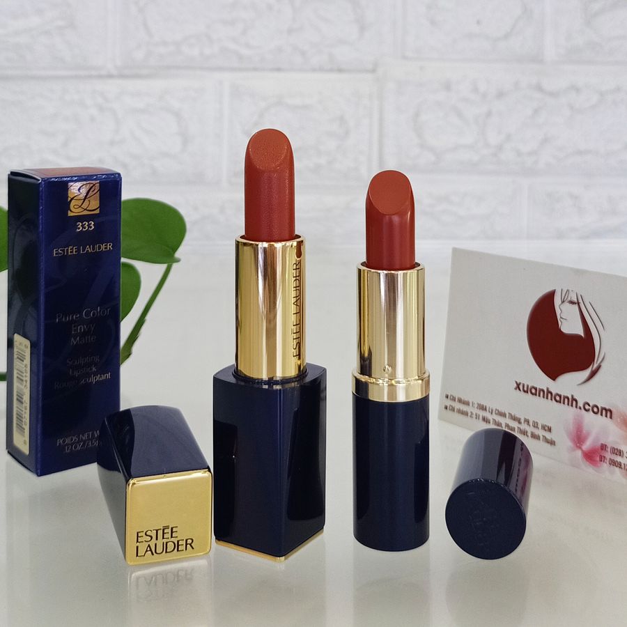 Son Estee Lauder Pure Color Envy Matte #333 Persuasive đỏ cam gạch, tách set.