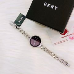 Đồng hồ nữ DKNY dây thép bạc, thiết kế mặt tròn sang trọng, đẳng cấp.