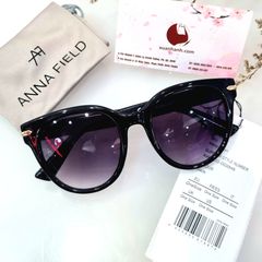 Kính mát Anna Field chống tia UV, gọng tròn phối kim loại độc đáo #Black - 6872