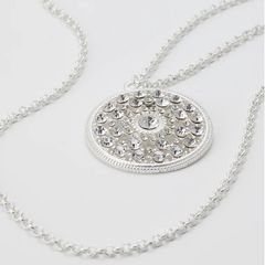 Dây chuyền dài Sweet Deluxe mặt tròn đính đá pha lê sang và đẹp 