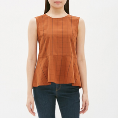 Áo Gu dạng Peplum nhẹ tôn dáng, thoải mái, dễ kết hợp hợp đồ, ORANGE, size M