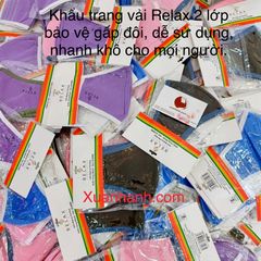 Khẩu trang Relax, 100% cotton 2 lớp bảo vệ, ôm thoáng dễ chịu - MUA 1 TẶNG 1