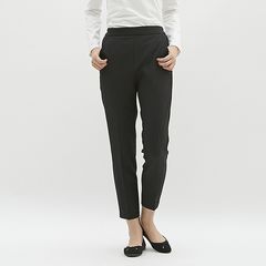 Quần tây Gu đen lưng thun dẹp bản rộng 3cm lưng cao, thoải mái, size L