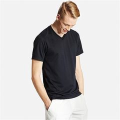 Áo thun nam Uniqlo Nhật Bản sọc chìm trẻ trung, nam tính, 09 Black, size XL