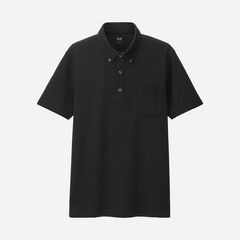 Áo thun nam Uniqlo Polo Dry thoáng mát, màu Black size M 